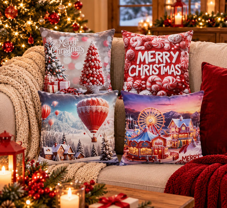 Ad Trend Decorative Christmas Cushion in Assorted Fabric 45x45 cm 1 pc – Furnishing Accessory for Sofa and Christmas Home