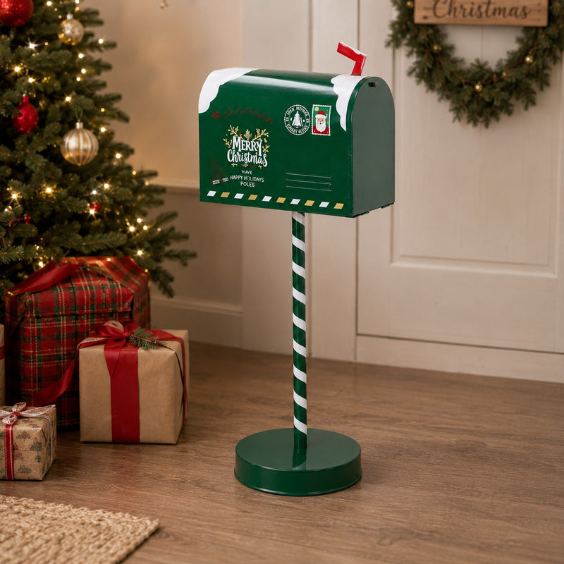 Ad Trend Metal Mailbox Decoration Assorted 22.5 x 15.5 x h. 53 cm Red or Green 1 Pc