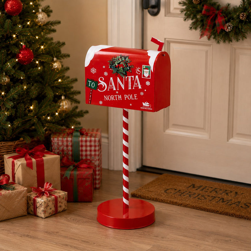 Ad Trend Metal Mailbox Decoration Assorted 22.5 x 15.5 x h. 53 cm Red or Green 1 Pc