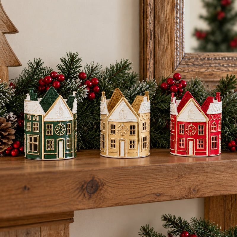 Ad Trend Mini Decorative Christmas House in Iron Assorted 20x20xH25 cm 1 Pc – Christmas Decoration