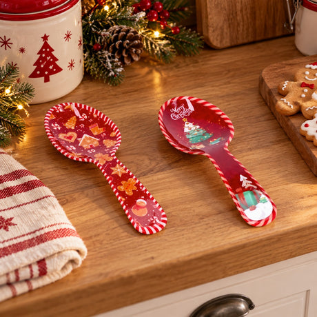 Ad Trend Christmas Spoon Rest in Melamine Assorted 10x28xH3 cm 1 Pc – Christmas Kitchen Accessory