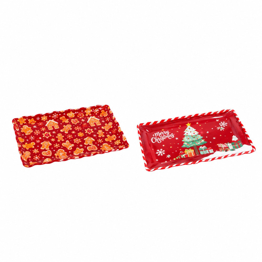 Ad Trend Christmas Rectangular Tray in Melamine Assorted 30x21 cm 1 Pc – Christmas Table Accessory