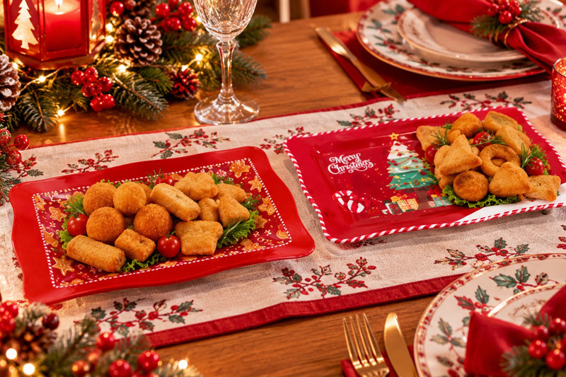 Ad Trend Rectangular Christmas Tray in Melamine Assorted 48x28 cm 1 pcs – Christmas Table Accessory