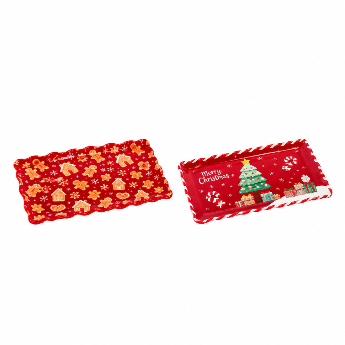Ad Trend Rectangular Christmas Tray in Melamine Assorted 48x28 cm 1 pcs – Christmas Table Accessory