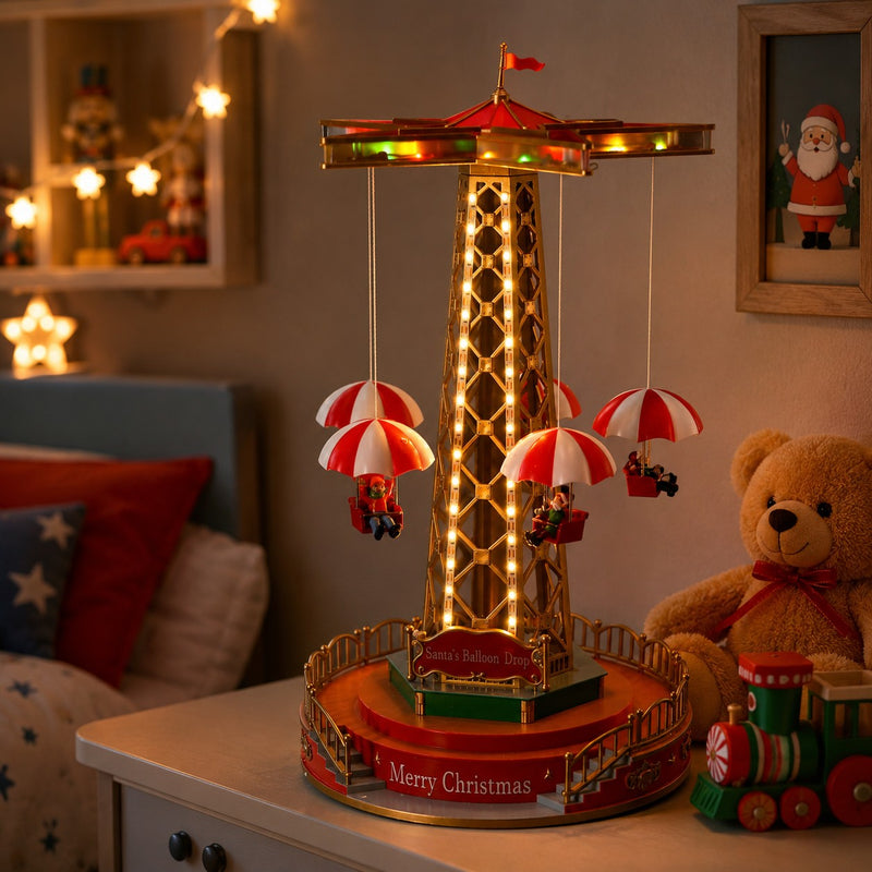 Ad Trend Christmas Carousel with 59 LEDs Ø 25 cm H 45 cm Red