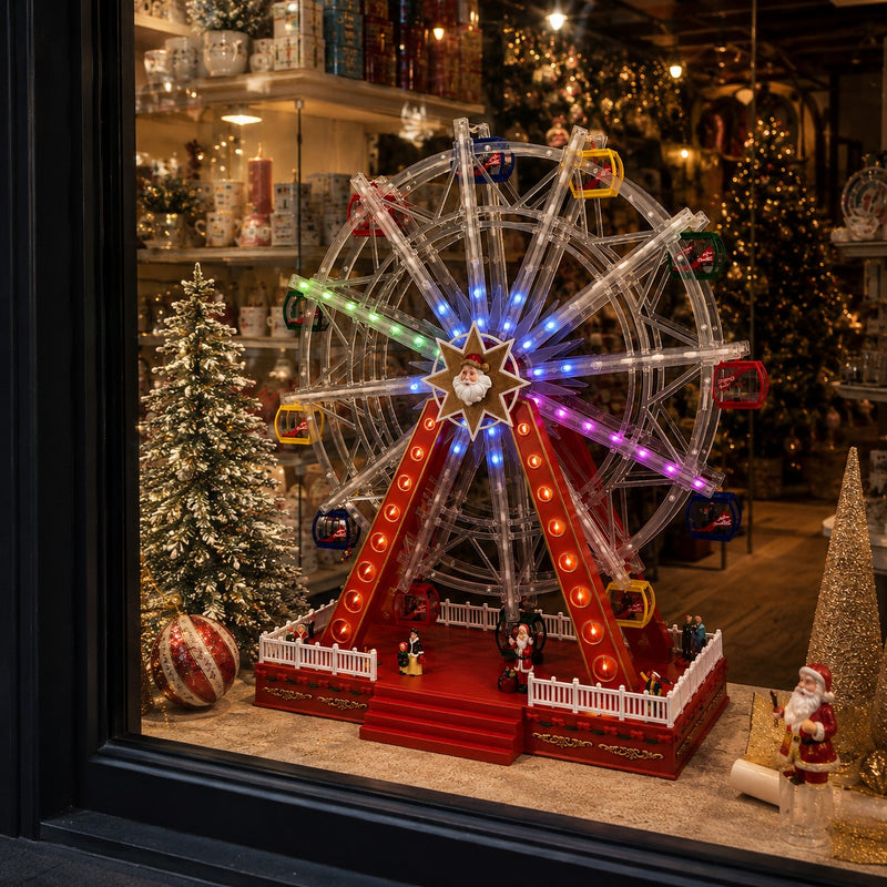 Ad Carousel Christmas 100 LEDs 57 x 25 cm H 64 cm Red