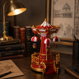 Italian Gift Christmas Carousel with 12 LEDs 22 x 18 cm H 30 cm Multicolor