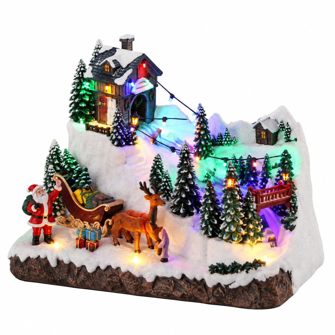 Ad Trend Paese Innevato Natalizio in Resina e Plastica con 23 LED 34x21xH25 cm – Decorazione Natale