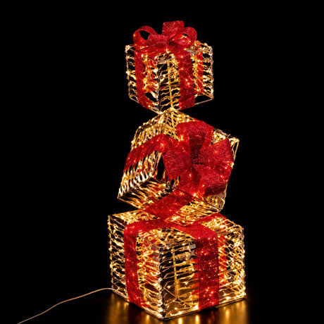 Ad Trend Gold Christmas Gift Box Tower 500 LED Indoor/Outdoor 30x30x96 cm 1 Pc