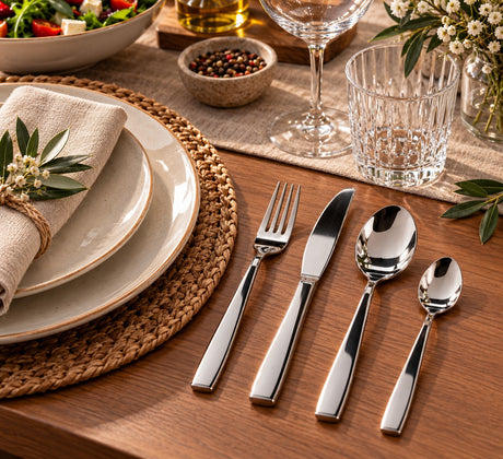 Ad Trend Pacho 24-Piece Cutlery Set in Silver Steel – Elegant Tableware Service for 6 People for the Table and Home