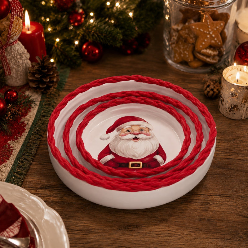 Ad Trend Set of 3 Round Fabric Christmas Baskets