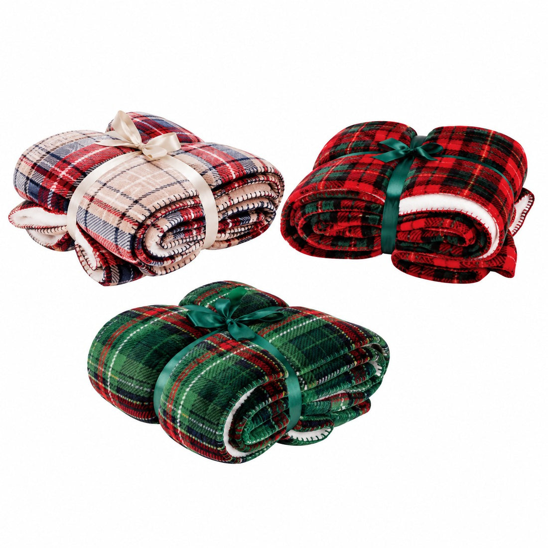 Ad Trend Christmas Blanket in Flannel and Sherpa Assorted 1 pcs 200x220 cm – Soft and Warm Throw for Bed