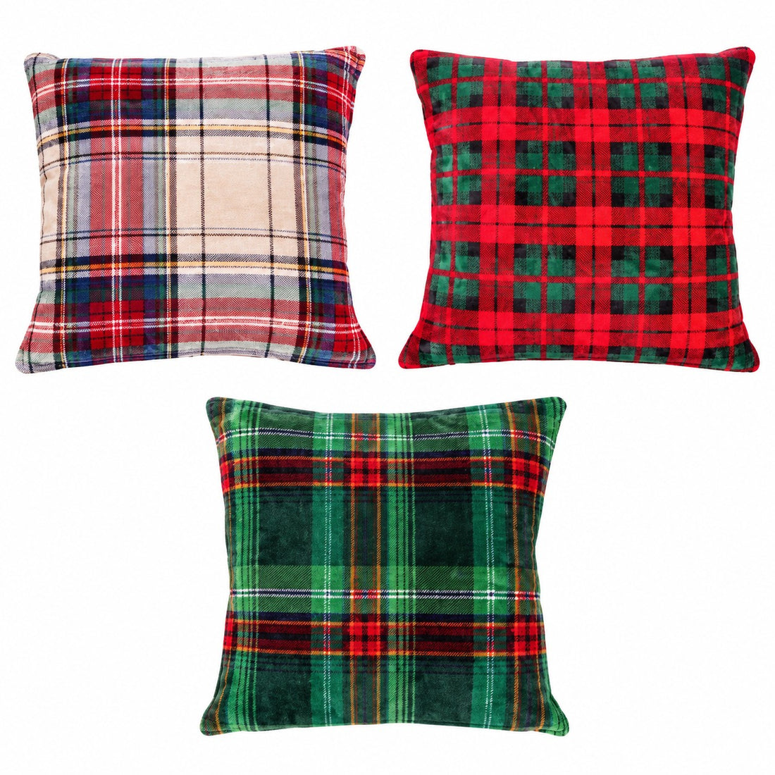 Ad Trend Christmas Cushion in Flannel and Sherpa 45x45 cm Assorted 1 Pc – Soft Decorative Christmas Cushion