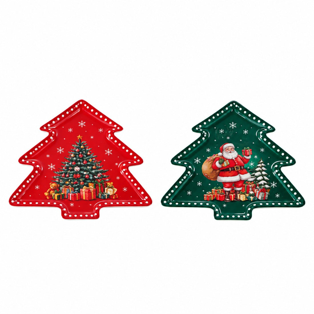 Ad Trend Vassoio Natalizio in Melamina Ass. 1 pz a Forma di Albero di Natale 28x36xH2 cm – Accessorio Tavola di Natale