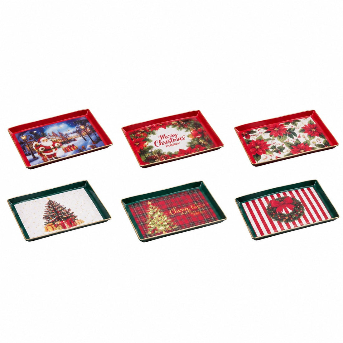 Ad Trend Vassoio Rettangolare Natalizio in Plastica Assortito 40x30 cm 1 Pz – Accessorio Tavola di Natale