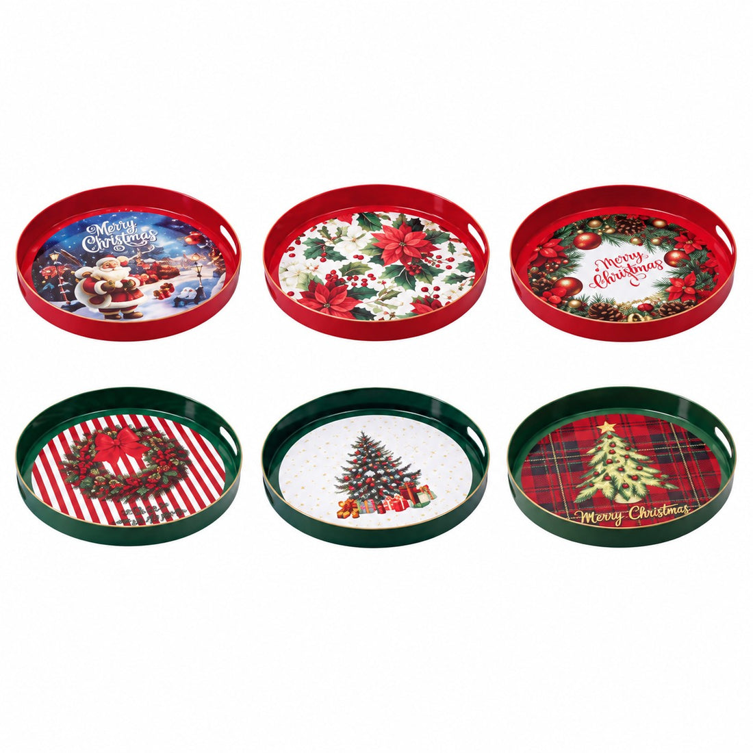 Ad Trend Vassoio Rotondo in Plastica Natalizio Assortito Ø33 cm 1 Pz – Accessorio Tavola di Natale