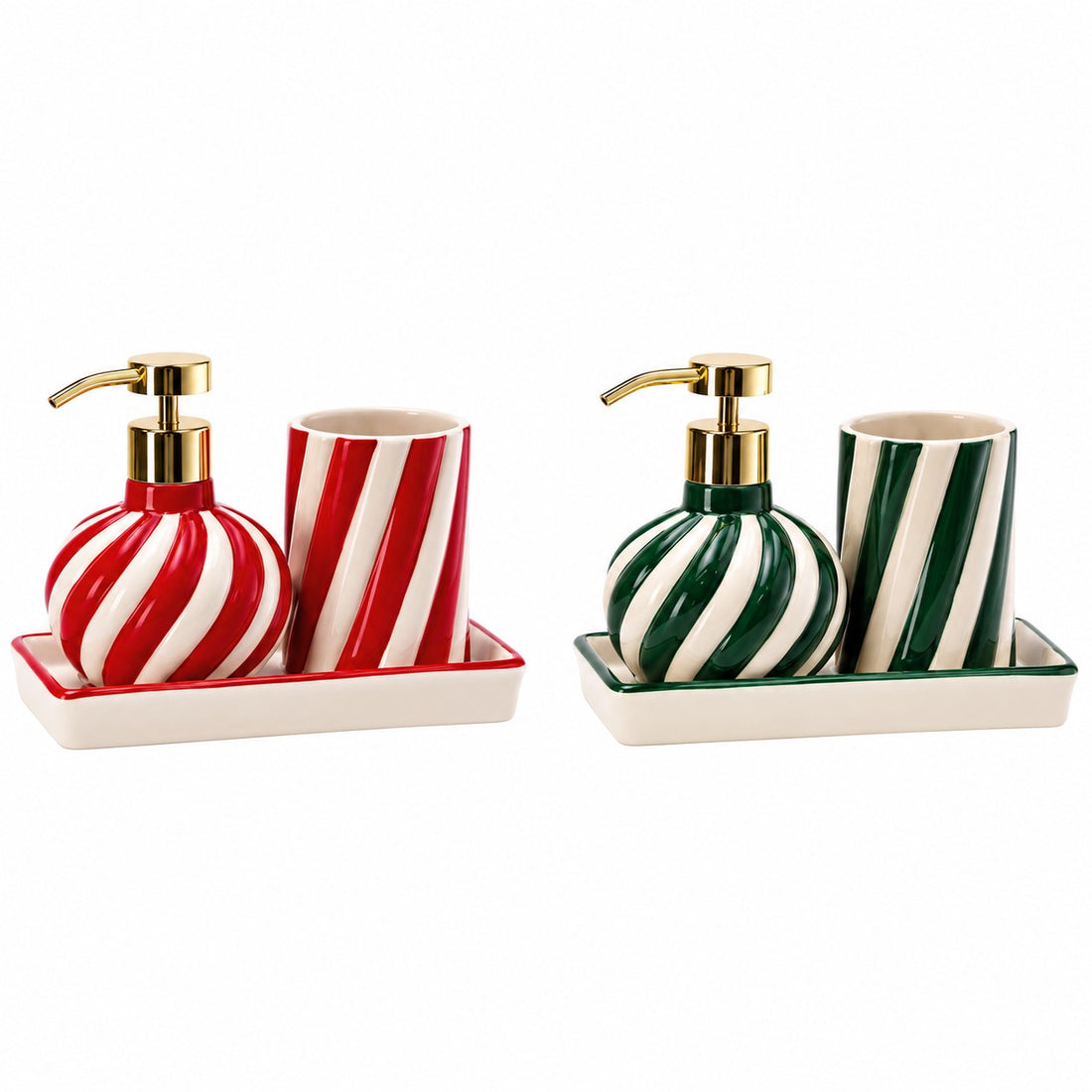 Ad Trend 2-Piece Ceramic Bathroom Set with Assorted Tray 19x10 cm 1 Set – Bathroom Accessories