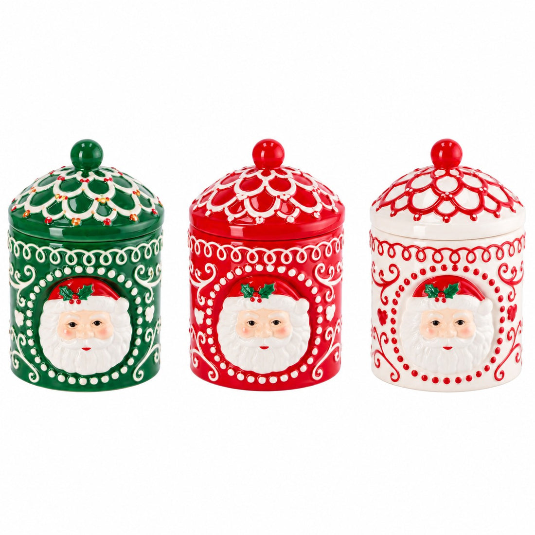 Ad Trend Ceramic Christmas Jar Assorted Ø12 cm 1 Pcs – Decorative Christmas Container