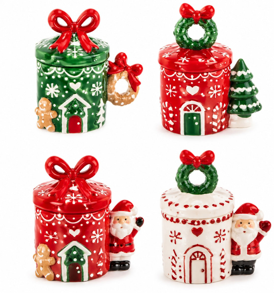 Ad Trend Christmas Ceramic Mug with Lid Assorted 350 ml 1 Pcs – Christmas Table Accessory