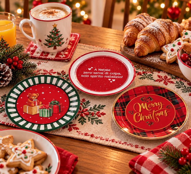 Ad Trend Christmas Paper Plates Assorted Ø18 cm 1 Pack – Disposable Christmas Table Accessories