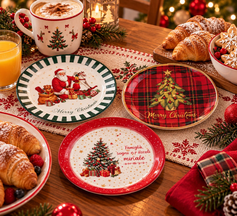 Ad Trend Christmas Paper Plates Assorted Ø23 cm 1 Pack – Single-Use Table Accessories for Christmas