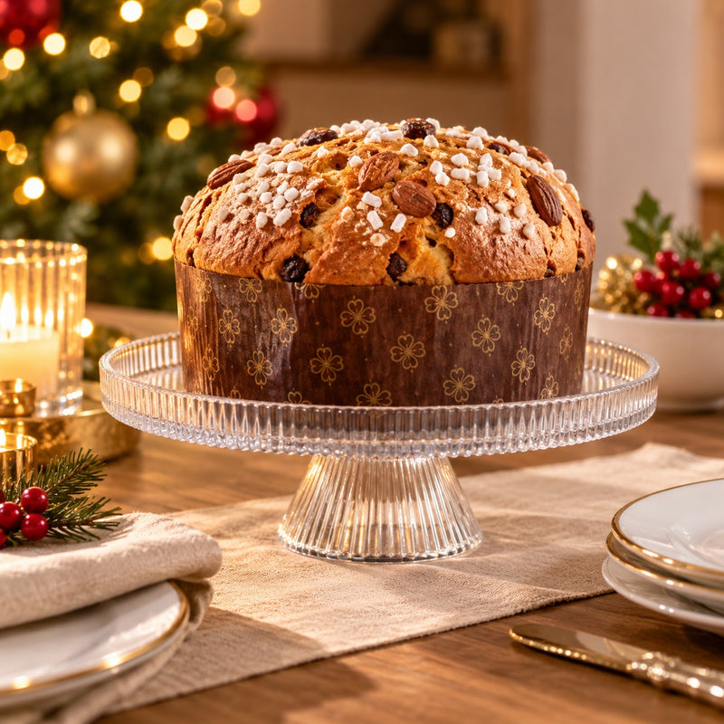 Ad Trend Alzata Natalizia in Vetro Ø21xH7,5 cm – Alzata Decorativa per Dolci e Accessorio per la Tavola di Natale