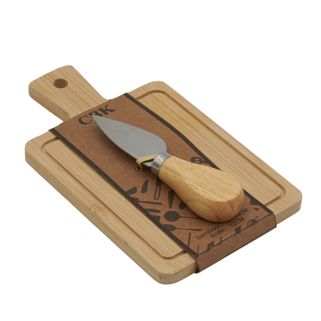L'Arcolaio Cheese Knife Set with Bamboo Tray 19x11 cm Gourmet Gift Idea