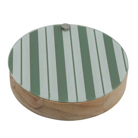 L'Arcolaio Wood Set Vino 4 Pezzi in Scatola Tonda in Legno 16x3 cm Idea Regalo Enoteca