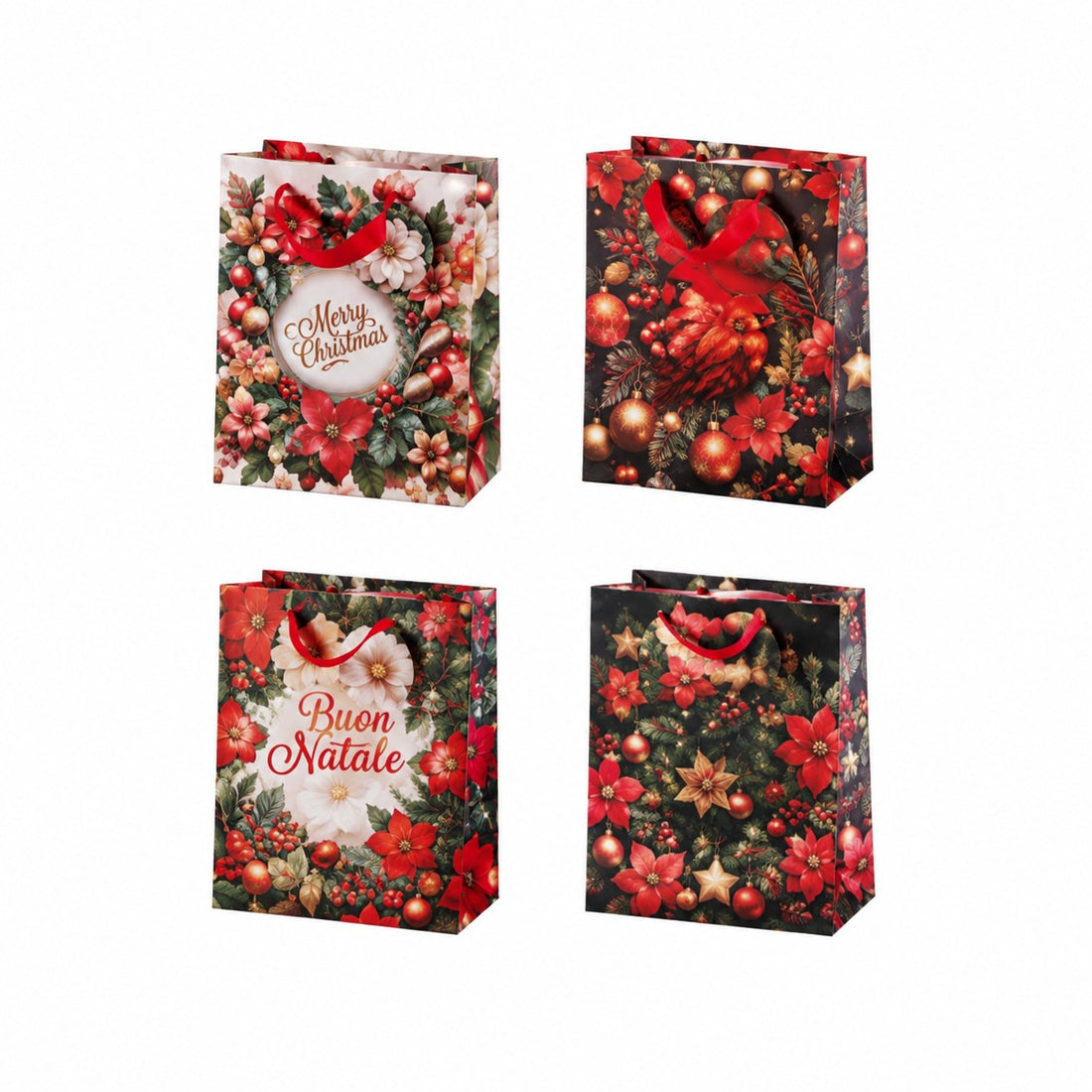 Ad Trend Christmas Gift Bag in Assorted Paper 18x10xH23 cm 1 Pc – Pouch for Christmas Gift Wrapping