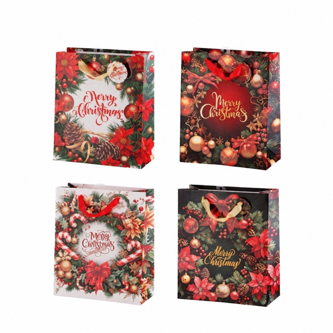 Ad Trend Christmas Gift Bag in Assorted Paper 26x12xH32 cm 1 Pc – Pouch for Christmas Gift Packaging