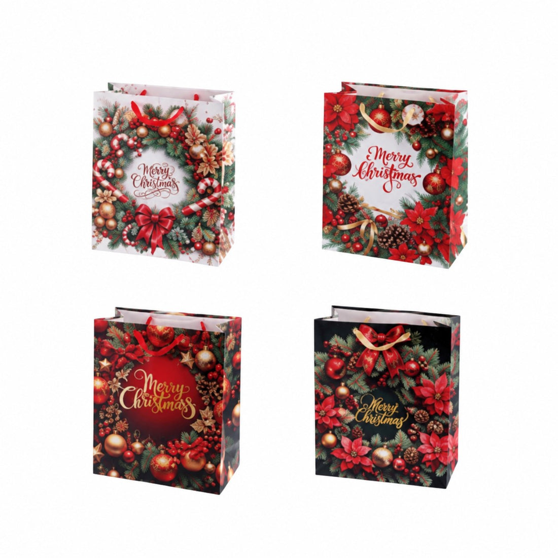 Ad Trend Christmas Gift Bag in Assorted Paper 41x21xH50 cm 1 Pcs – Pouch for Christmas Gift Packaging