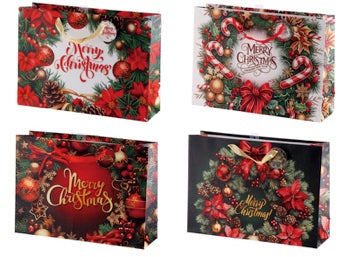 Ad Trend Christmas Gift Bag in Assorted Paper 42x12xH31 cm 1 Pc – Pouch for Christmas Gift Packaging