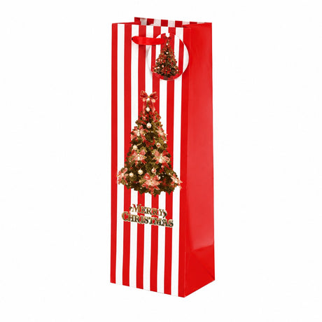Ad Trend Printed Paper Bottle Carrier Bag Assorted Decoration 12x9x36 Cm Christmas 1 Pc