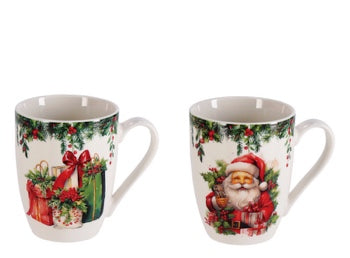 Ad Trend Christmas Mug Assorted Ø8xH10 cm 1 Pcs – Decorative Breakfast Mug