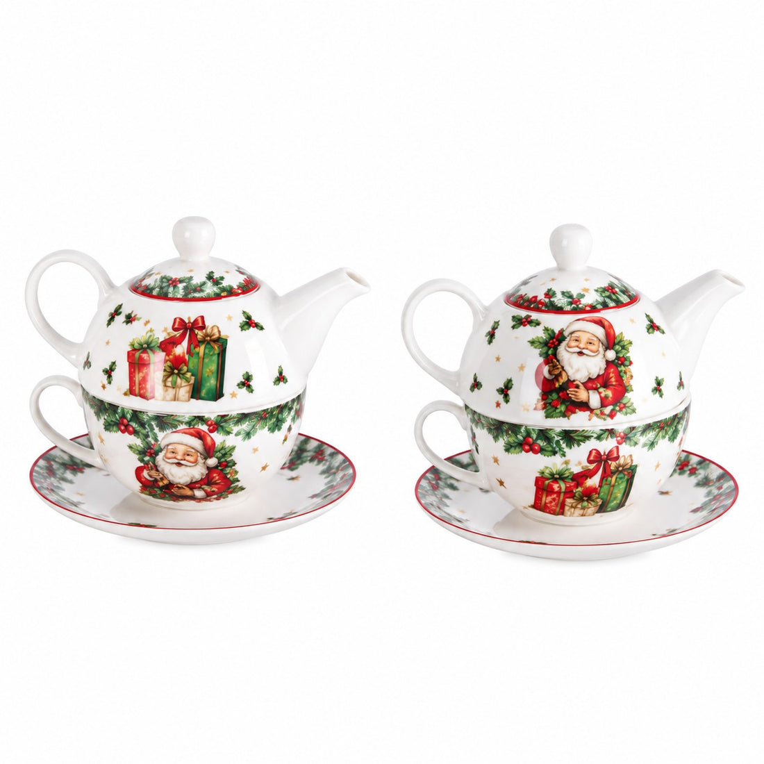 Ad Trend Christmas Teapot with Cup Set Assorted Ø11xH15 cm 1 Pc – Tea Service for the Christmas Table