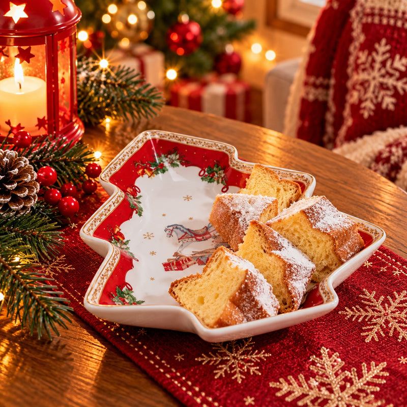 Ad Trend Christmas-themed Plate in the Shape of a Christmas Tree, Ceramic, 19x16 cm – Decorative Table Accessory for Christmas
