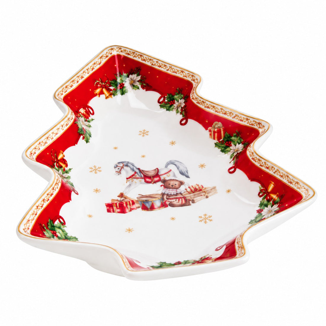 Ad Trend Christmas-themed Plate in the Shape of a Christmas Tree, Ceramic, 19x16 cm – Decorative Table Accessory for Christmas