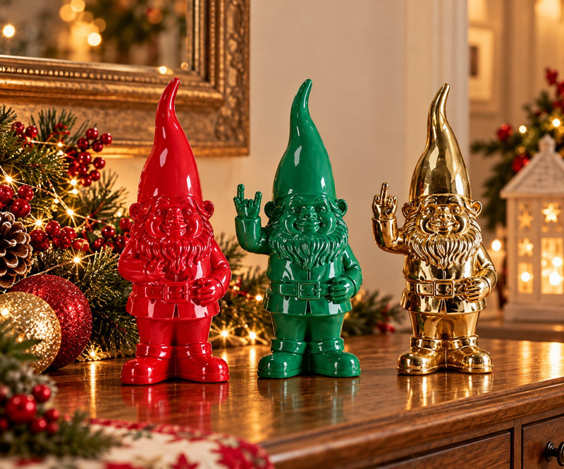 Ad Trend Decorative Christmas Gnome 1 Pcs in Resin 11x9xH26 cm – Christmas Home Decoration Tabletop