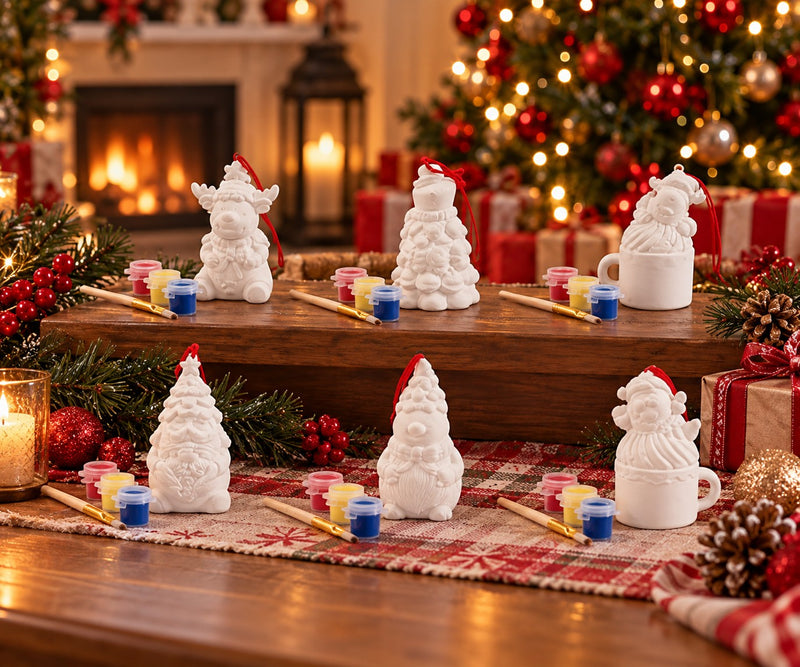 Ad Trend Christmas Decoration Painting Set with Brush and 3 Assorted Paints 1 Pcs – DIY Creative Christmas Kit