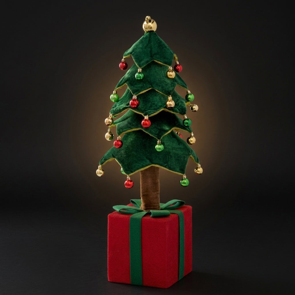 Ad Trend Decorative Christmas Tree with Green and Red Gift Box 25x25xH70 cm – Christmas Home Decoration
