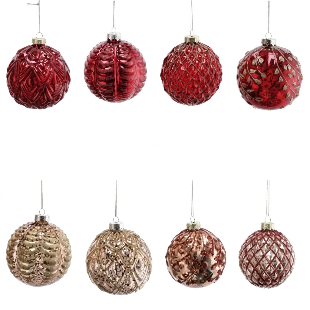Ad Trend Glass Christmas Bauble Assorted Ø10 cm 1 Pcs – Decorative Christmas Tree Ornament