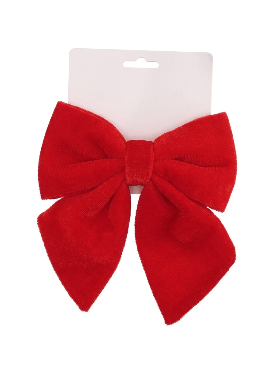 Ad Trend Fiocco Natalizio Rosso in Velluto e Plastica 16x19 cm – Decorazione per Albero di Natale, Addobbi e Confezioni Regalo