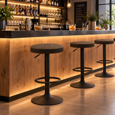 Ad Trend Swivel Stool Arvoa Brown Ø39xH82 cm – Modern Chair for Kitchen, Bar and Home
