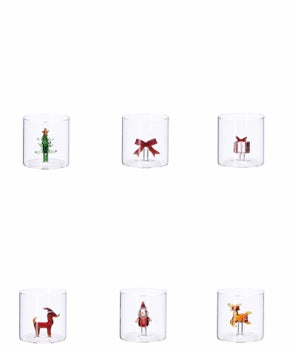 Ad Trend Christmas Glass with 3D Figure Assorted 360 ml 1 Pc – Decorative Table Accessory for Christmas
