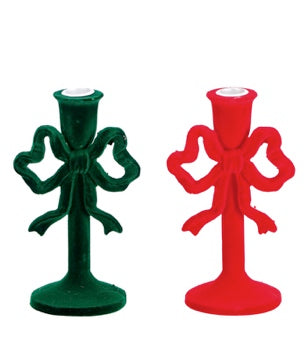 Ad Trend Christmas Candle Holder in Resin and Velvet Assorted 9x9xH20 cm 1 Pcs – Decoration for the Home and Christmas Table