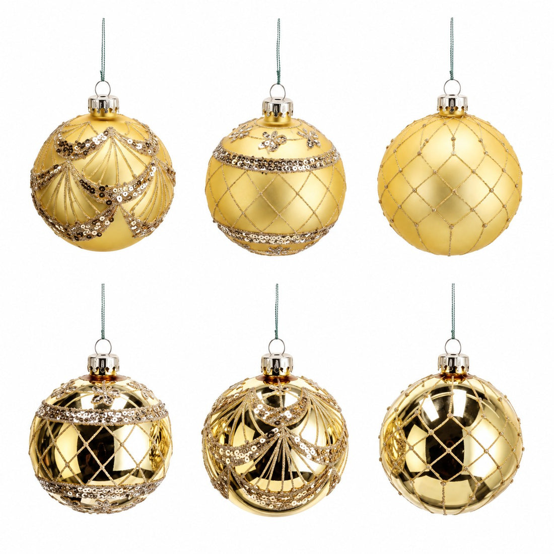Ad Trend Gold Glass Christmas Bauble Assorted Ø8 cm 1 Pcs – Decorative Christmas Tree Ornament