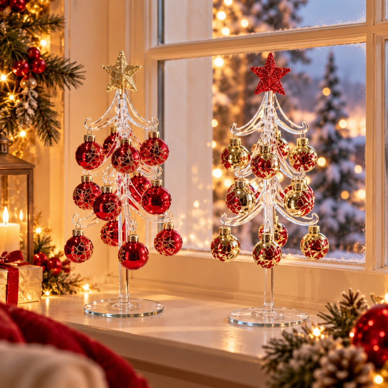 Ad Trend Decorative Christmas Tree with Assorted Glass Baubles Ø10xH26 cm 1 pc – Christmas Home Decoration