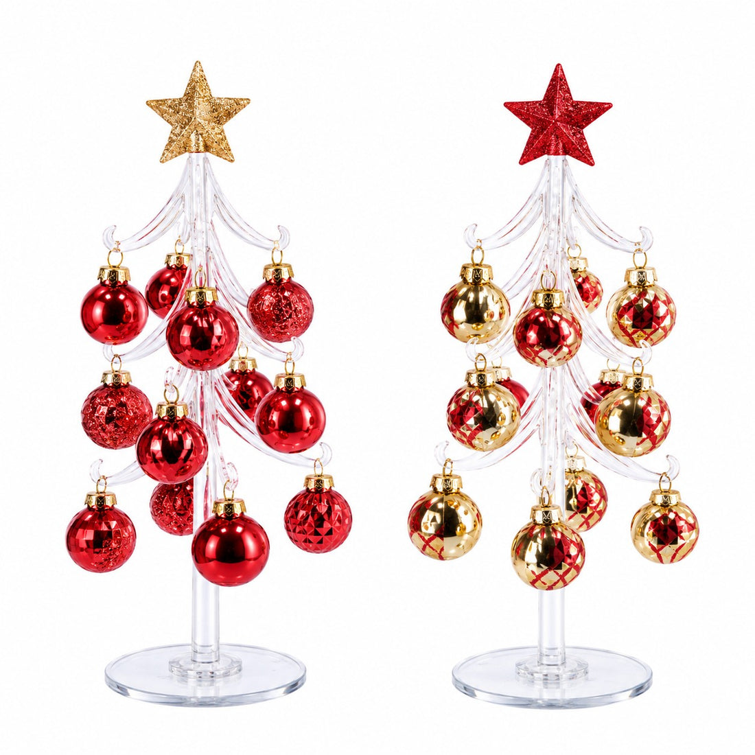 Ad Trend Decorative Christmas Tree with Assorted Glass Baubles Ø10xH26 cm 1 pc – Christmas Home Decoration