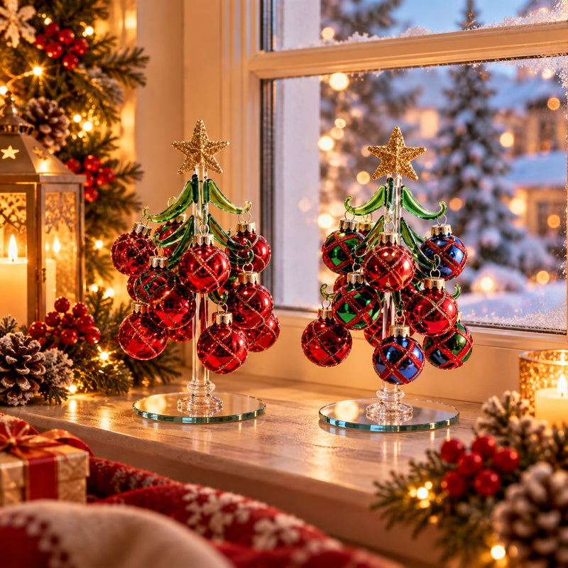 Ad Trend Decorative Christmas Tree with Assorted Glass Baubles Ø7xH15.5 cm 1 Pcs – Christmas Home Decoration