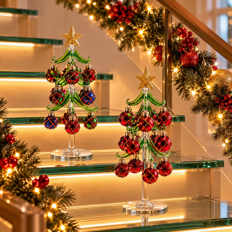 Ad Trend Decorative Christmas Tree with Assorted Glass Baubles Ø10xH26 cm 1 Pc – Christmas Home Decoration
